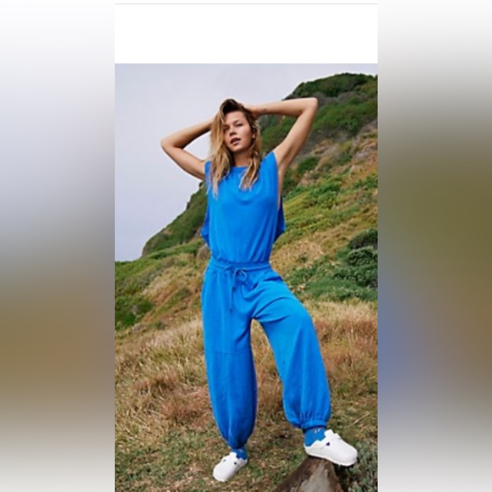 Free People Vibrant Blue Jumpsuit